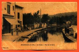 CPA Toilée 52 Doulaincourt " Le Canal - Rue De La Gare " - Doulaincourt