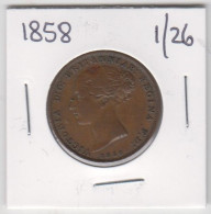 Jersey 1958 Coin Queen Victoria One Twentysixth Of A Shilling 1/26 Dated 1858 - Jersey