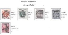 Army Officials Overprints - Fine Used - Victoria 5 - Edwards 2 - See Scans - Service