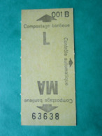 TICKET  RATP  Métro Autobus -  PARIS BANLIEUE - 2 Classe - Monde