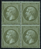 Neuf Sans Charnière N° 19, 1c Olive, Bloc De 4, T.B. - Altri & Non Classificati