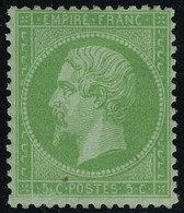 Neuf Avec Charnière N° 20, 5c Vert, Minuscule Paille Dans Le Papier Au Recto, Très Frais, Cl, T.B. - Autres & Non Classés