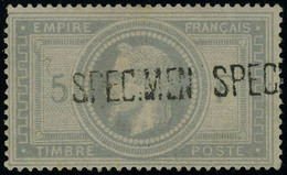 Neuf Avec Charnière N° 33h, 5f Empire Surcharge Spécimen, Cl, Superbe, Rare Dans Cette Qualité, Signé + Certificat Brun - Autres & Non Classés