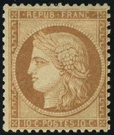 Neuf Avec Charnière N° 36. 10c Bistre Jaune, T.B. Signé JF Brun. - Altri & Non Classificati