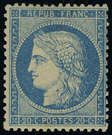 Neuf Avec Charnière N° 37, 20c Bleu Type Siège, T.B. Signé A.Brun - Autres & Non Classés