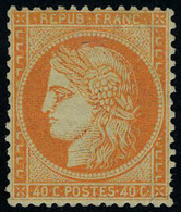 Neuf Sans Charnière N° 38, 40c Orange Type Siège, Infime Froissure De Gomme Et Léger Clair, Bon Centrage, T.B. - Otros & Sin Clasificación