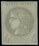 Neuf Avec Charnière N° 41B, 4c Gris, Type Bordeaux, Report 2, T.B. Signé - Autres & Non Classés