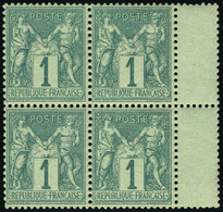 Neuf Sans Charnière N° 61, 1c Vert, Bloc De 4 Bdf, Excellent Centrage, Superbe, Signé Calves - Andere & Zonder Classificatie