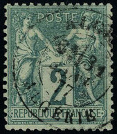 Oblitéré N° 62, 2c Vert Type 3 Obl Alger, T.B. Signé Brun - Andere & Zonder Classificatie