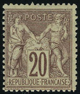 Neuf Sans Charnière N° 67, 20c Brun-lilas, Type I, T.B. - Autres & Non Classés