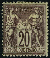 Neuf Avec Charnière N° 67, 20c Brun Lilas Type I T.B. - Autres & Non Classés