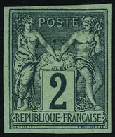 Neuf Sans Gomme N° 74a, 2c Vert Foncé, Type II, ND, Réimpression Granet, T.B. - Autres & Non Classés