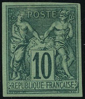 Neuf Sans Gomme N° 76a, 10c Vert Foncé Sur Vert, Type II, ND, Réimpression Granet, T.B. - Altri & Non Classificati