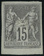 Neuf Sans Gomme N° 77a, 15c Gris, Type II, ND, Réimpression Granet, T.B. - Autres & Non Classés