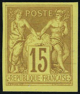 Neuf Sans Gomme N° 77b, 15c Jaune Clair, Type II, Emission Des Régents Avec Teinte De Fond, T.B. - Otros & Sin Clasificación