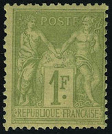 Neuf Sans Charnière N° 82, 1f Olive Clair, Type II, T.B. - Autres & Non Classés