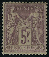 Neuf Avec Charnière N° 95, 5f Violet Sur Lilas, Très Bien Centré, T.B. Certificat Roumet - Sonstige & Ohne Zuordnung