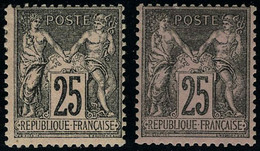 Neuf Avec Charnière N° 97+97a, Les 2 Nuances Du 25c Noir Sur Rose, Cl, T.B. - Sonstige & Ohne Zuordnung
