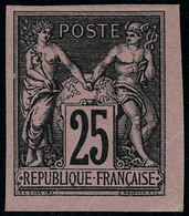 Neuf Sans Gomme N° 97c, 25c Noir Sur Rose, Type II, ND, Réimpression Granet, T.B. - Sonstige & Ohne Zuordnung