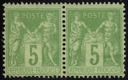 Neuf Sans Charnière N° 106, 5c Vert Jaune X 75ex Isolés Et Blocs, Tous Pd La Plupart **. - Sonstige & Ohne Zuordnung