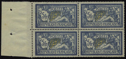 Neuf Sans Charnière N° 123a, 5f Merson Bleu Et Olive, Bloc De 4, Très Bon Centrage, T.B. - Sonstige & Ohne Zuordnung