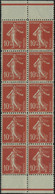 Neuf Sans Charnière N° 138, 10c Semeuse Rouge Faux Lorulot Bloc De 10 T.B. Maury - Sonstige & Ohne Zuordnung