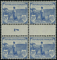 Neuf Sans Charnière N° 151, 25c + 15c Bleu Orphelins Bloc De 4 Millésime 7, Bien Centré, T.B. - Sonstige & Ohne Zuordnung