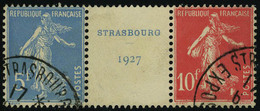 Oblitéré N° 242A, La Paire Avec Intervalle Expo De Strasbourg 1927, Càd De L'expo, T.B. - Sonstige & Ohne Zuordnung