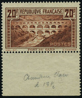 Neuf Sans Charnière N° 262A, 20f Pont Du Gard Dent. 131/2 X 13, Bdf T.B. - Sonstige & Ohne Zuordnung