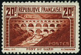 Neuf Sans Charnière N° 262B, 20f Pont Du Gard, Dentelé 11, GNO, T.B. - Sonstige & Ohne Zuordnung