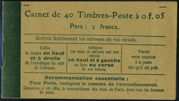 Neuf Sans Charnière N° 137 C7, Carnet De 40 X 5c Vert, T.B. - Sonstige & Ohne Zuordnung