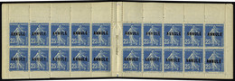 Neuf Sans Charnière N° 140, 25c Semeuse, Bleu, Carnet De 20, Sans Publicité, Couverture SWAN S 38, Surchargé Annulé, Lég - Sonstige & Ohne Zuordnung