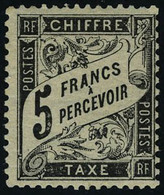 Neuf Avec Charnière N° 24, 5f Noir Cl Très Frais, Signé + Certificat JF Brun - Sonstige & Ohne Zuordnung