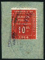 Oblitéré N° 1, 10c Chambre De Commerce De Valenciennes, Oblitéré Sur Fragment, T.B. - Sonstige & Ohne Zuordnung
