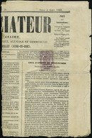 Lettre N° 10, 5c Violet Obl Sur Journal Entier L'Annonciateur  5 Aout 1869, T.B. Rare, Signé Miro - Sonstige & Ohne Zuordnung