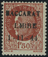 Neuf Sans Charnière BACCARAT, Mayer N° 6, 1f50 Brun Rouge, Type I + II, T.B. Signé Thiaude - Sonstige & Ohne Zuordnung