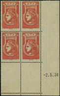 Neuf Sans Charnière N° 2, PTT 1936 Rouge Bloc De 4 CD 2.5.36, T.B. - Otros & Sin Clasificación