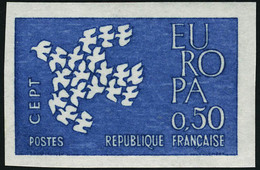 Neuf Sans Charnière France N° 1309/10. EUROPA 1961. La Paire Non Dentelée + La Même En 2 épreuves De Luxe. T.B. - Altri & Non Classificati