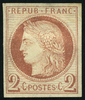 Neuf Avec Charnière N° 15, 2c Rouge Brun, T.B. Signé JF Brun. - Autres & Non Classés