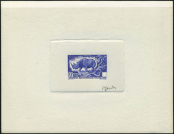 N° 208, Type Rhinocéros, épreuve D'artiste En Bleu Sans La Valeur Faciale, Signée Gandon TB - Other & Unclassified
