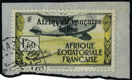 Fragment N° 14, 1f50 Afrique Française Libre, Obl Sur Fragment, T.B. Signé Brun - Andere & Zonder Classificatie