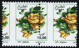 Neuf Sans Charnière N° 1378, 15d Roses Jaunes, Paire Hor. Avec Piquage à Cheval, T.B. - Autres & Non Classés