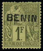 Neuf Avec Charnière N° 13, 1f Olive Type II Qq Dents Courtes Sinon T.B., Rare, Signé Brun - Autres & Non Classés