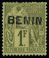 Neuf Avec Charnière N° 13, 1f Olive Type II Qq Dents Courtes Sinon T.B., Rare, Signé Brun - Other & Unclassified