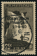 Oblitéré N° 215, 25c Brun Noir, Essai De Surcharge, Càd Douala 16 Dec 40. T.B. Maury N° 173b. - Andere & Zonder Classificatie