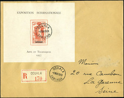 Lettre N° 1, Le Bloc Expo De Paris, Seul Sur Lettre Recommandée De Douala (9.5.38) Pour La Garenne Colombes, Arrivée Au  - Autres & Non Classés