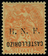 Neuf Avec Charnière N° 3aB, 3c B.N.F. Surcharge Castellorizo Renversée, T.B., Signé Calves - Andere & Zonder Classificatie