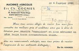 02 Saint Quentin  Machines Agricoles Gognies - Saint Quentin