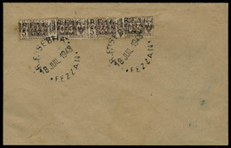 Lettre N° 21, 1f Sur 5c Brun, Paire Horizontale Obl Sebha Sur L. T.B. Sassone N° 13, Cote Des Timbres Oblitérés. - Sonstige & Ohne Zuordnung