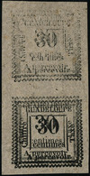 Neuf Sans Gomme Essai Au Type De 1884. 30c Noir S/gris-lilas. Double Impression. En Paire Verticale Dont 1ex Impression  - Autres & Non Classés